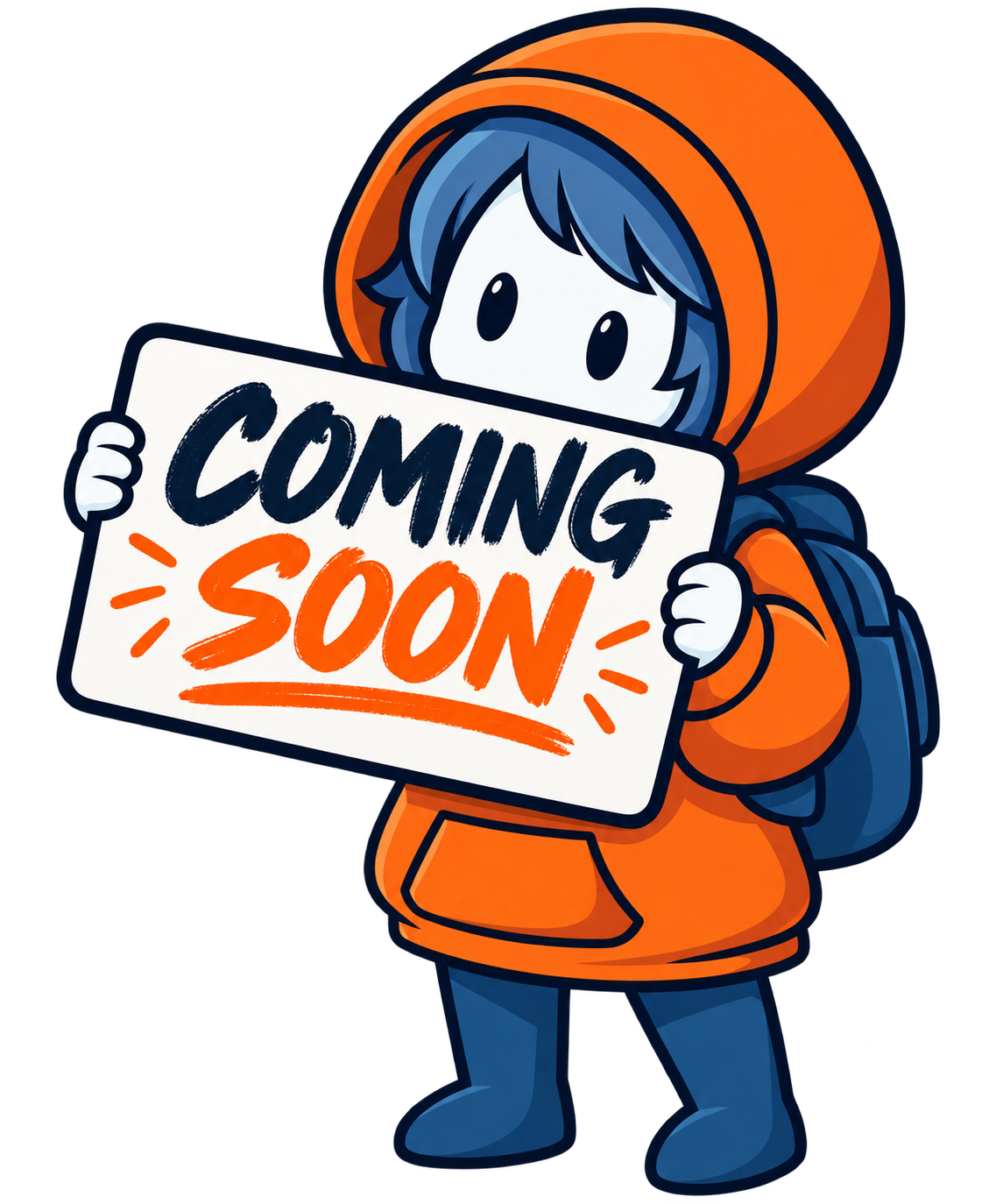 Ada, the BSides Exeter mascot, holding a Coming Soon sign
